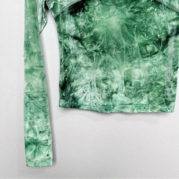 Aritzia Wilfred Free Womens Small Long Sleeve Burnt Velvet Green Tie Dye - Picture 7 of 13